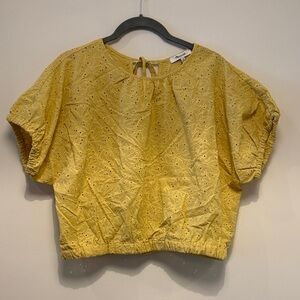 Madewell Mustard Eyelet Blouse